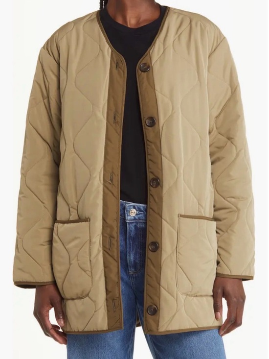 Rails Jackets & Blazers - Rails Quilted Longline Puffer Jacket in Khaki